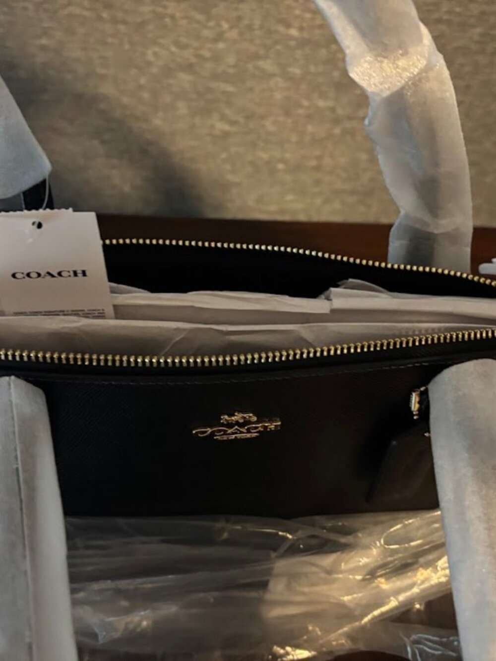 NWT BEAUTIFUL COACH FIONA BLACK LEATHER TOTE NWT WITH ORIGINAL PACKAGING!!!! - Picture 8 of 8